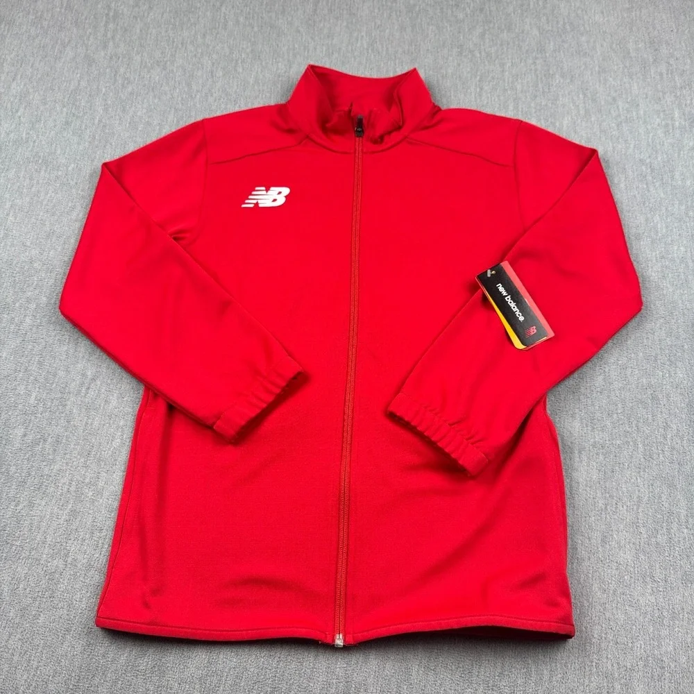 New Balance Jacket Kids Boys XL Red Knit Training Track Full Zip Athletic‎ NWT